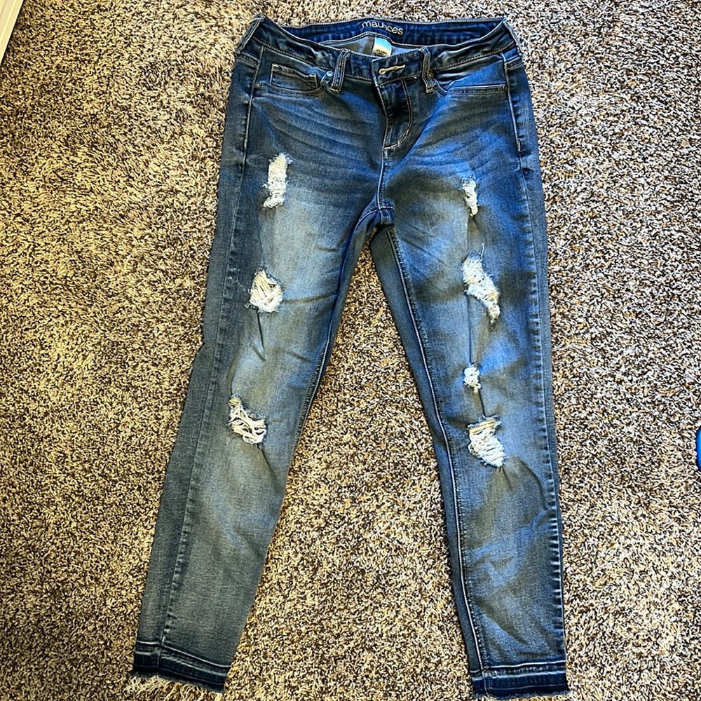 Maurices denim crop Jeggings size M-R